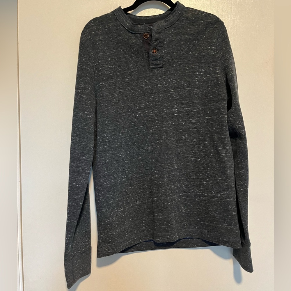 Superdry Blue Long Sleeve Henley Shirt